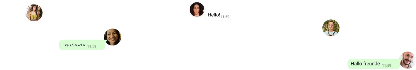 多种语言问候气泡与头像